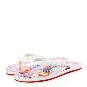 Christian Louboutins Flip Flat Tívoli/White Marine size 45 CHRISTIAN LOUBOUTIN Super Loubi studded rubber flip flops  main image 4